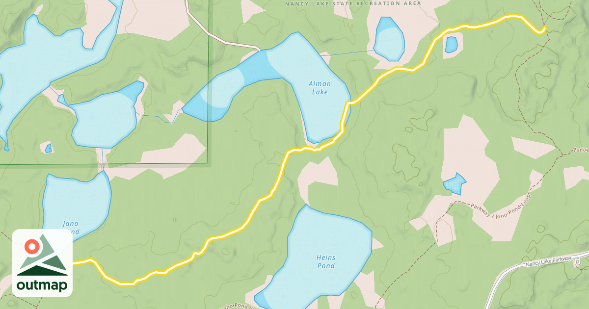 Map of Jano Pond Loop