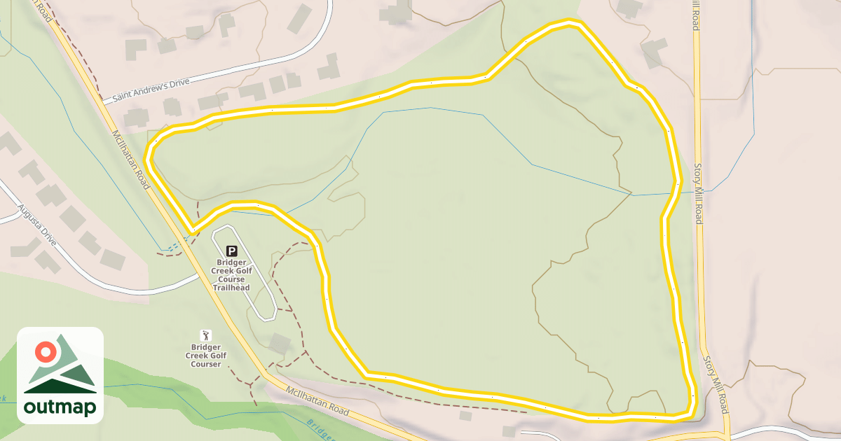 Map of Bridger Creek Golf Course Upper Loops
