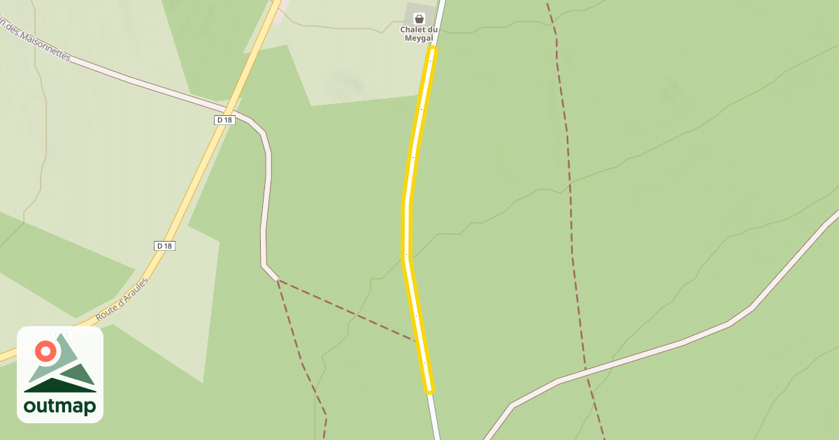 Map of Route du Chalet du Meygal