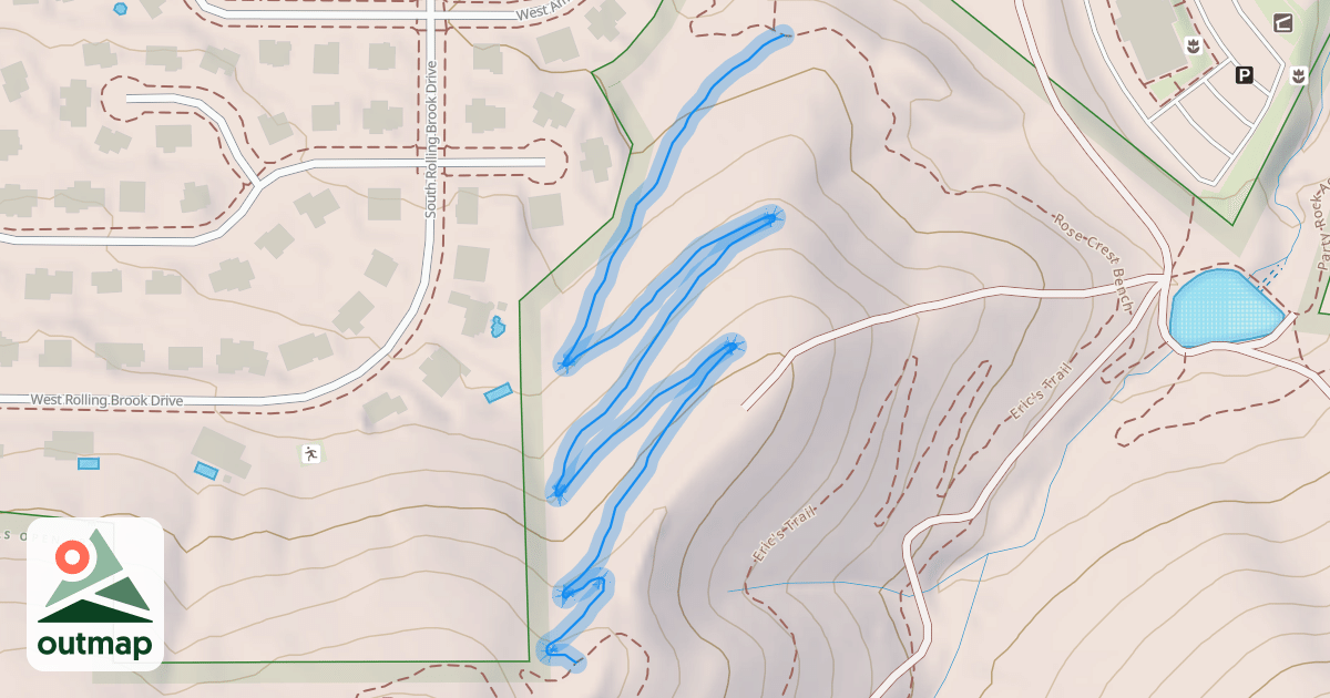 Map of Eric's Trail Alternate - Permanently Closed