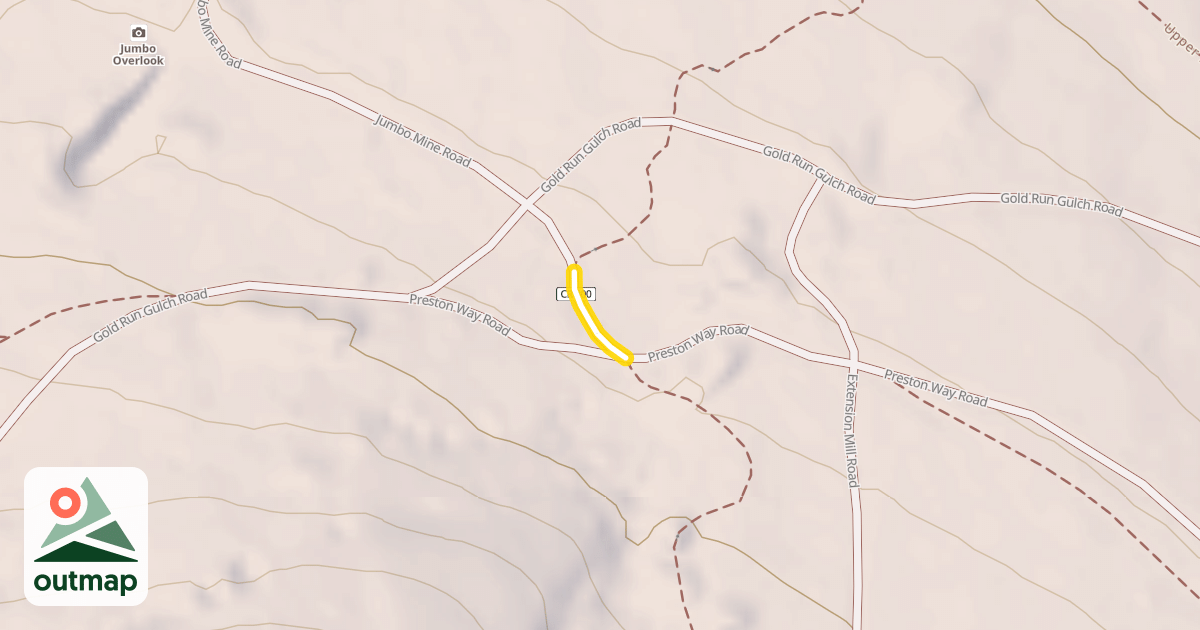 Map of Gold Run Gulch Road