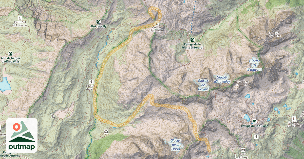 Map of Aiguille de Salenton — Téléski de la Floria
