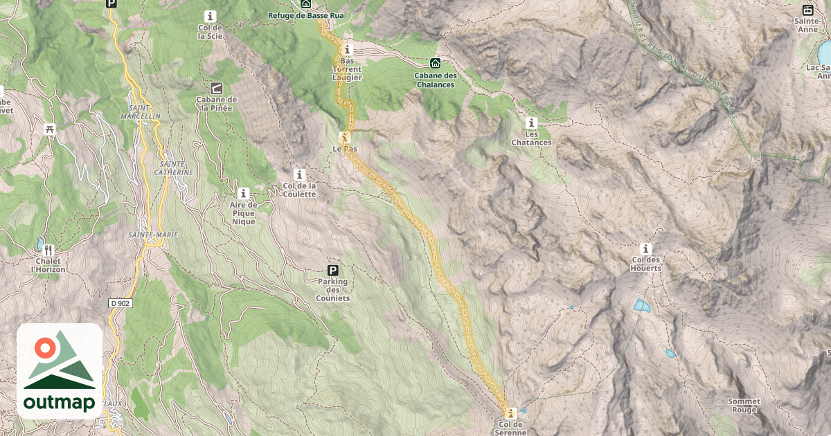 Map of Col de Serenne — Haute Rua