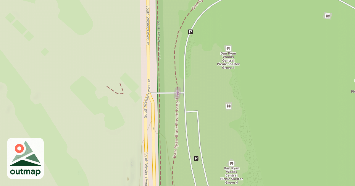 Map of Dan Ryan Black Paved Loop Trail