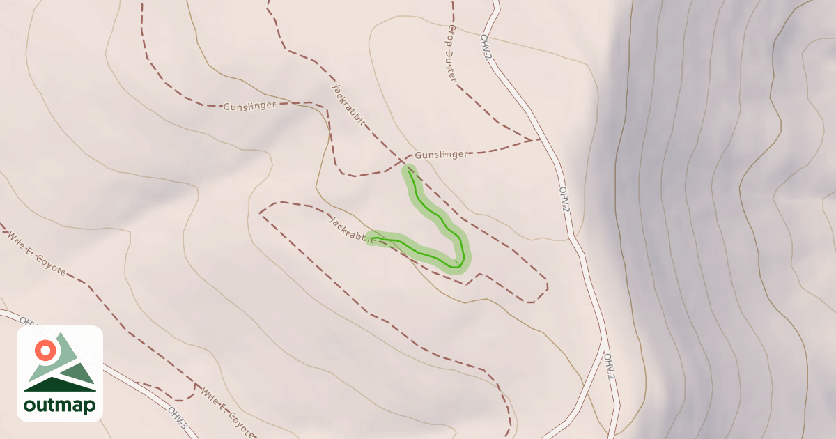 Map of Jackrabbit A-Line Shortcut Trail