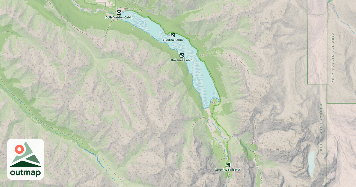 Map of Eklutna Lakeside Trail