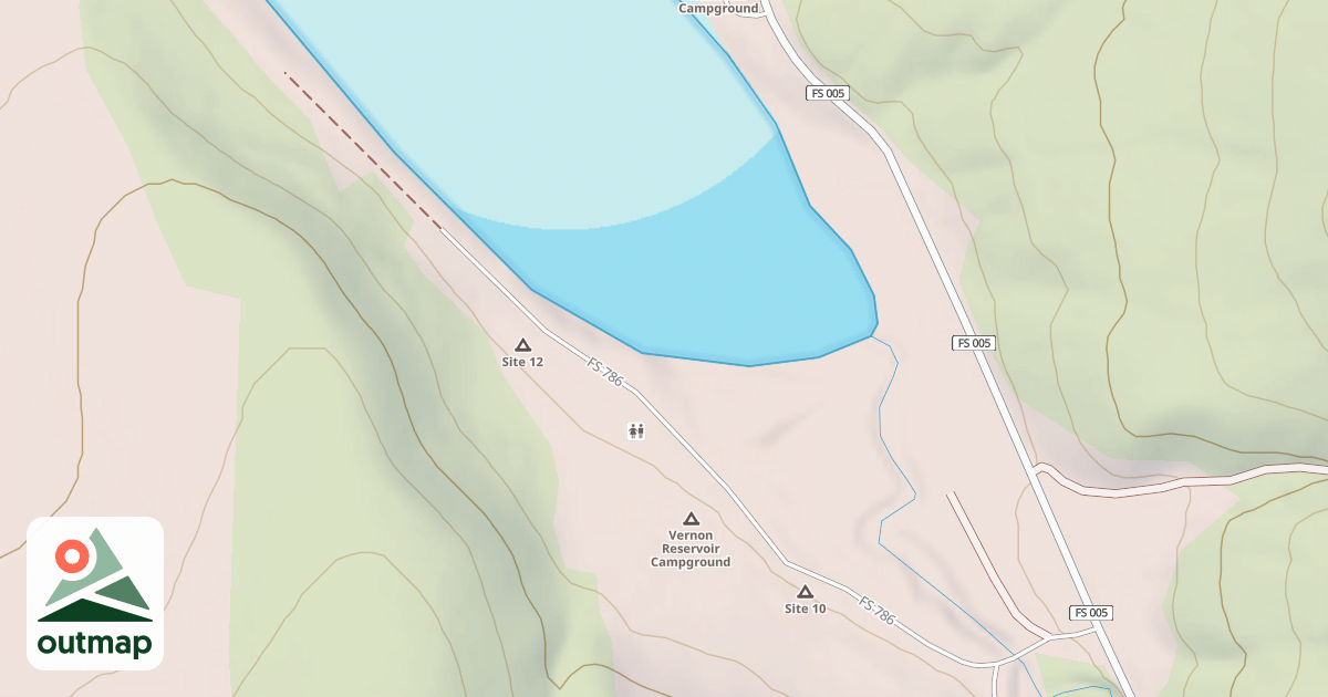 Map of VERNON RESERVOIR WEST