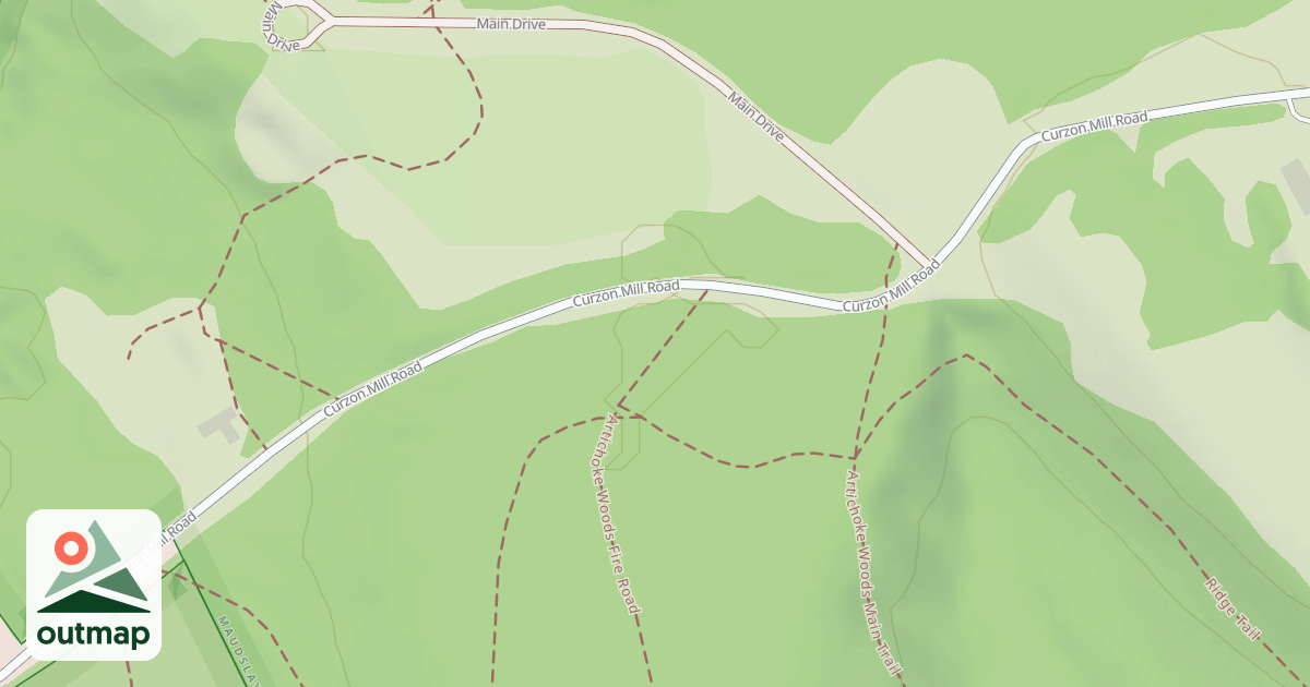 Map of Artichoke Woods Fire Road