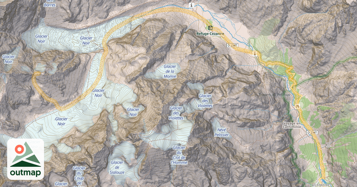 Map of Bosse Coolidge — Ailefroide