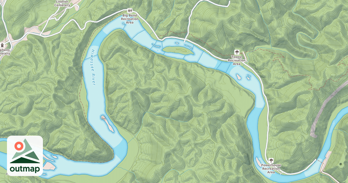 Map of HIWASSEE RIVER