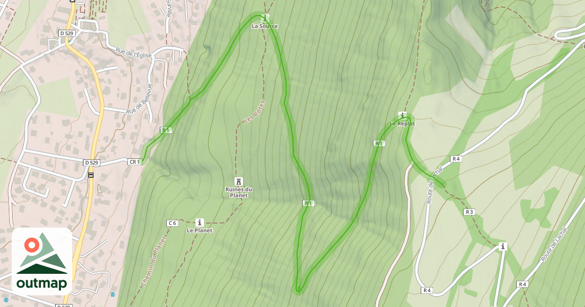 Map of Chemin de Saint-Pierre à la Montagne