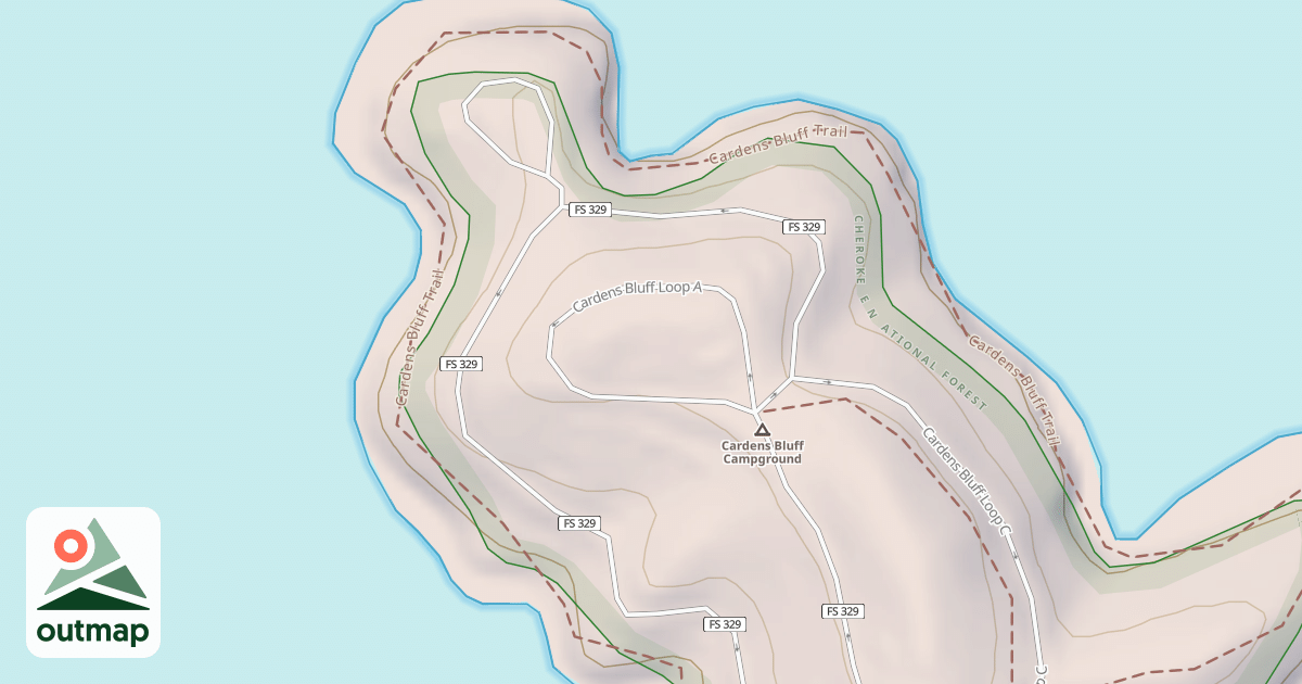 Map of CARDENS BLUFF LOOP A