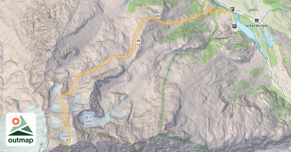 Map of Bec de l'Homme — Pied du Col
