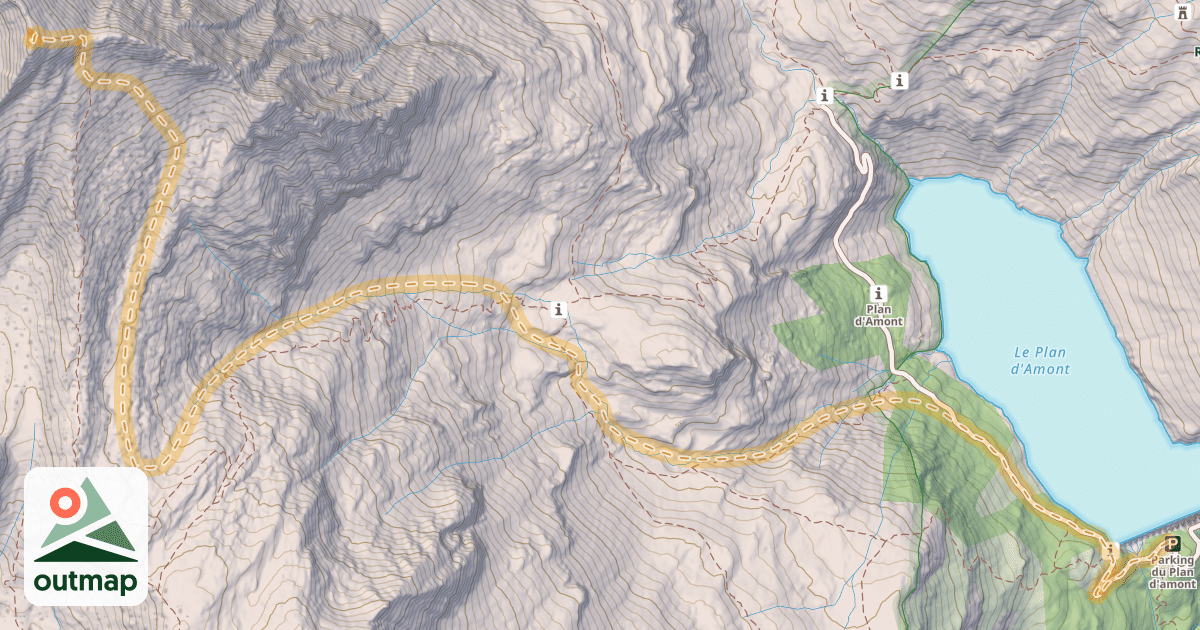 Map of Grand Roc — Aussois (Plan d'Amont)
