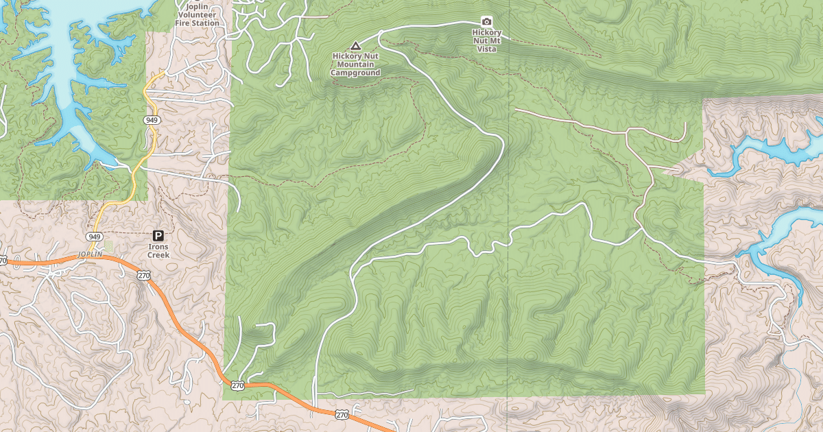 Map preview of HICKORY NUT MTN