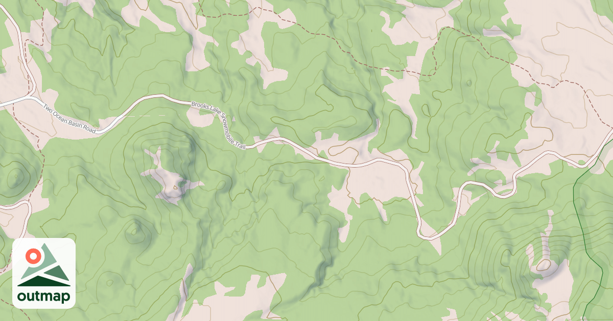 Map of Brooks Lake Snowmobile Tr