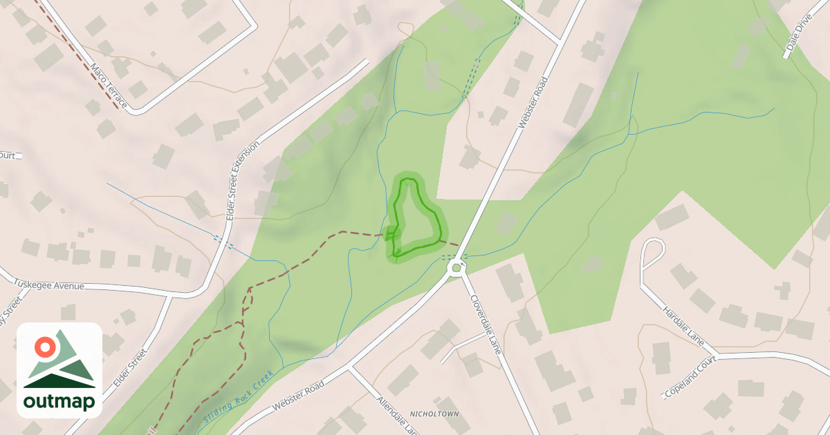 Map of Sliding Rock II Hike/Bike Trail