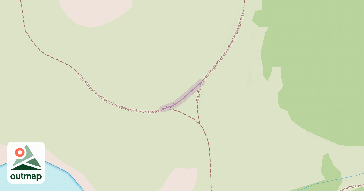 Map of Oak Forest Heritage Preserve Yellow Unpaved Trail