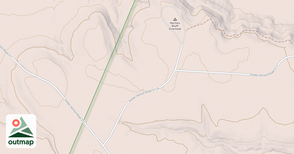 Map of NECHES BLUFF OVERLOOK