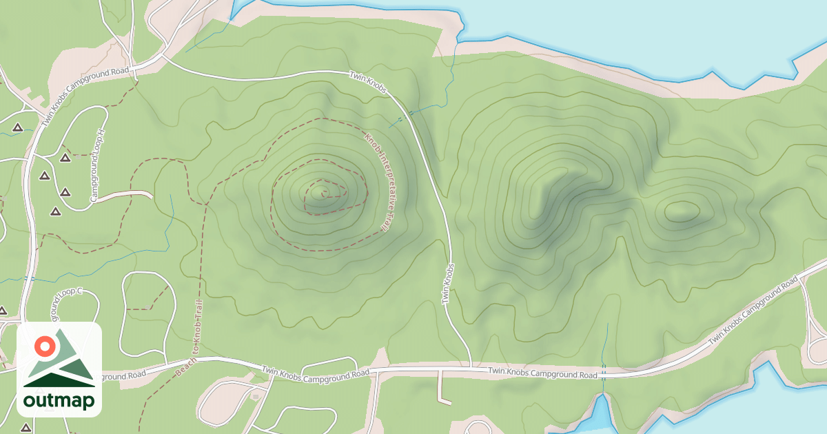 Map of TWIN KNOBS