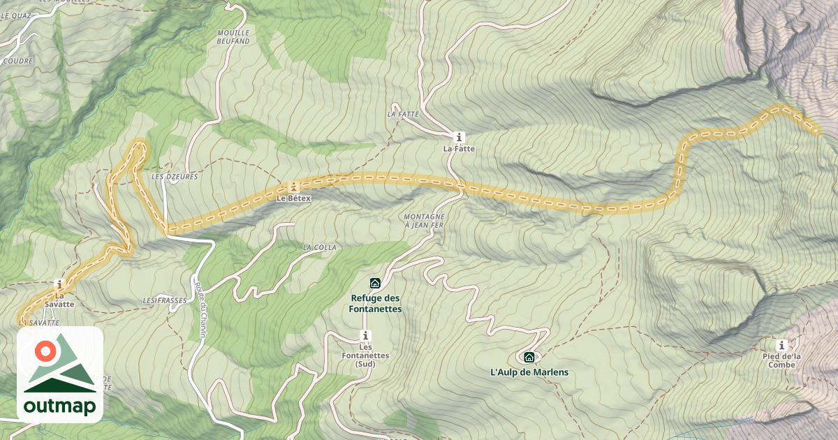 Map of Dôme de Pouilly — La Savatte