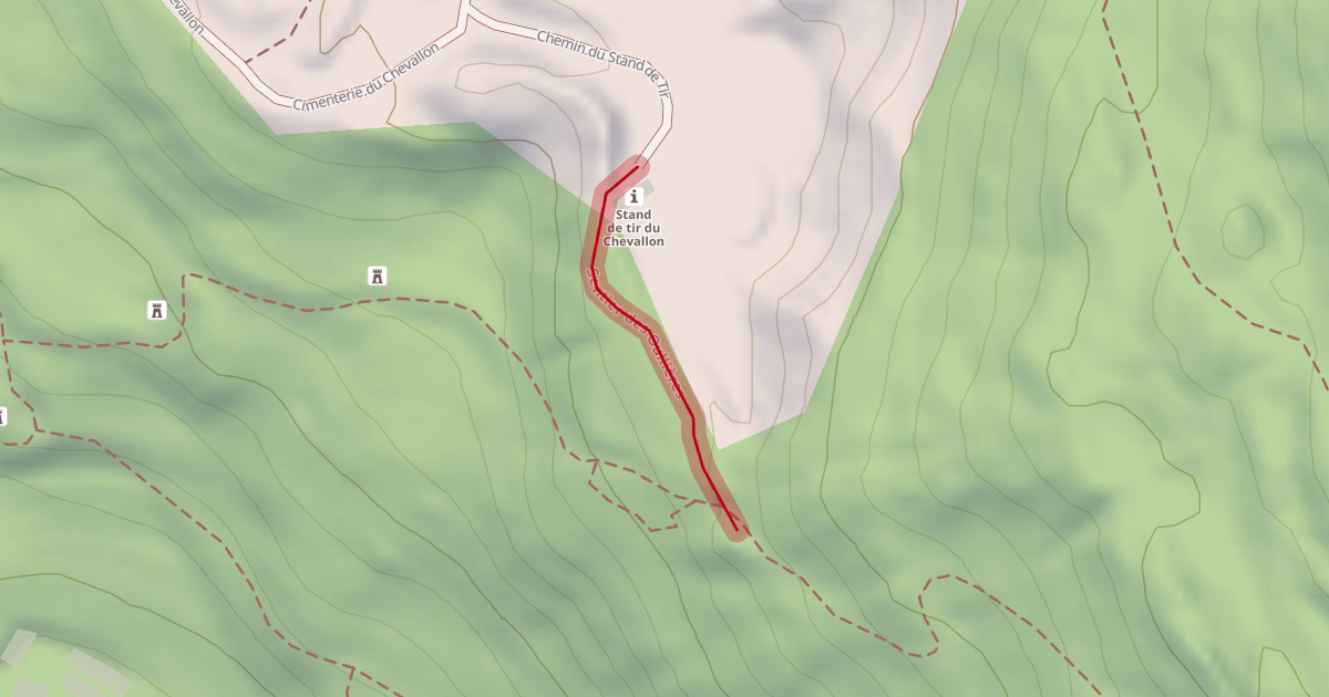 Map preview of Sentier des Oullières