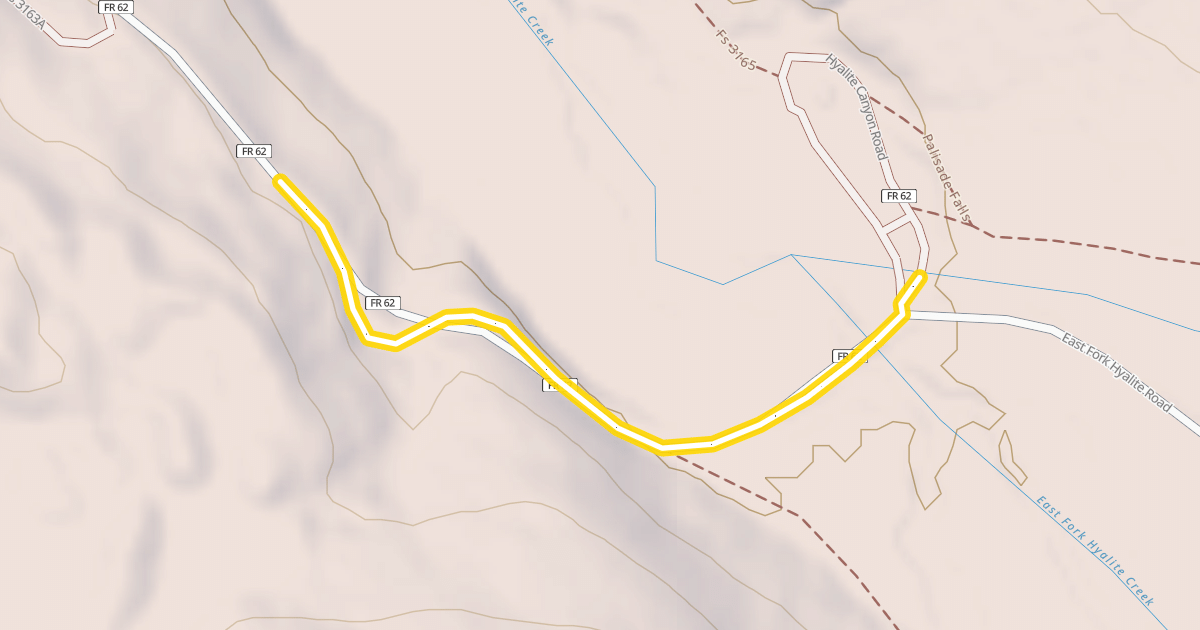 Map preview of Hyalite Canyon Road