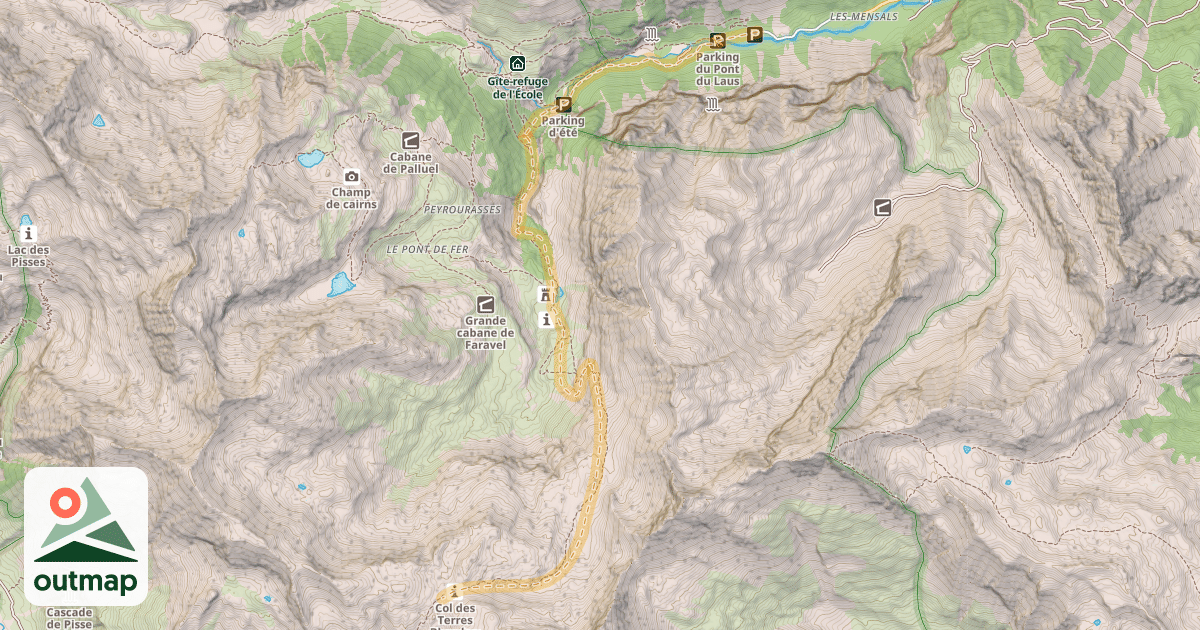 Map of Col des Terres Blanches — Les Mensals
