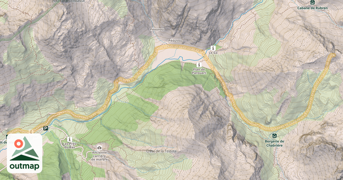 Map of Tête de la Gavie — Maljasset