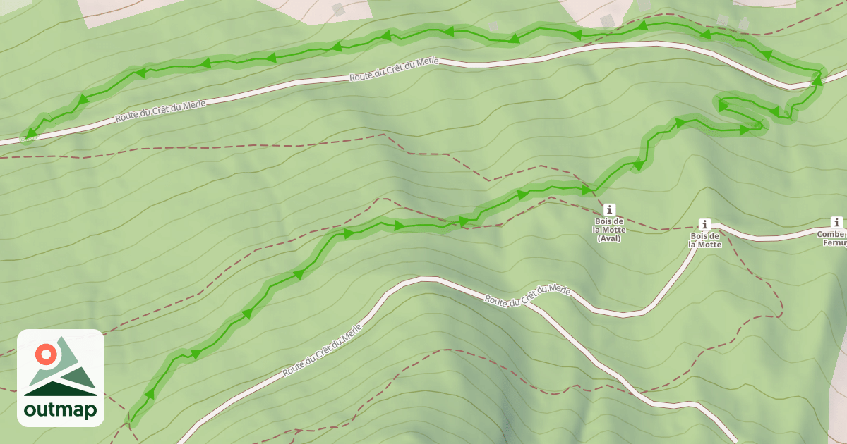 Map of Piste VTT DH de la Motte N°12