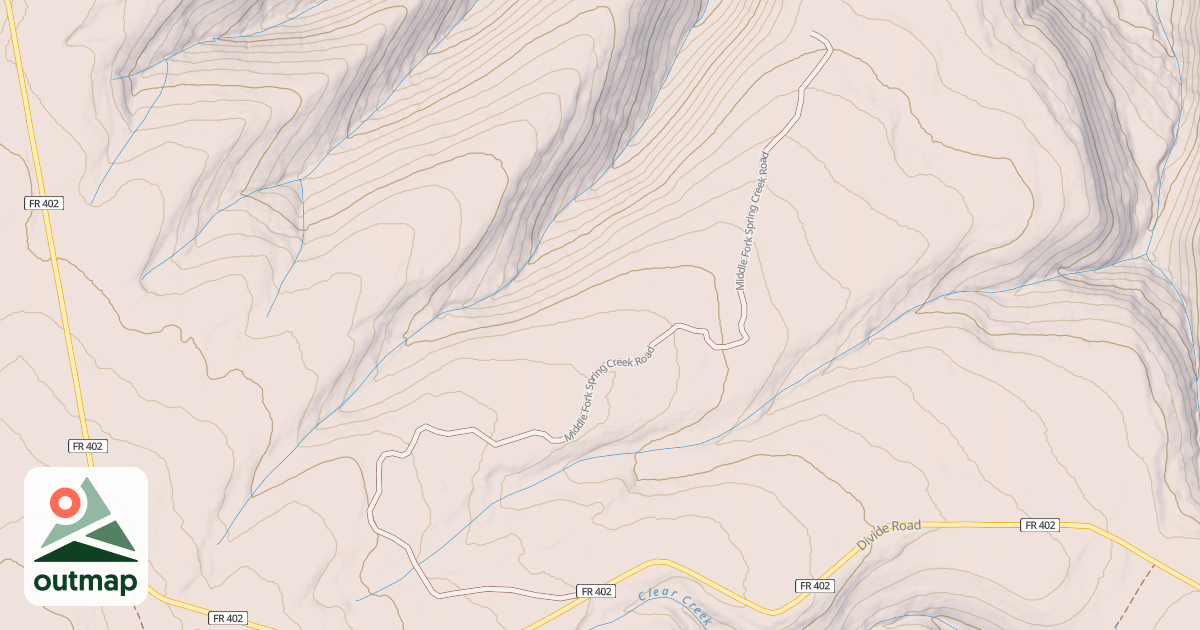 Map of MIDDLE FORK SPRING CREEK