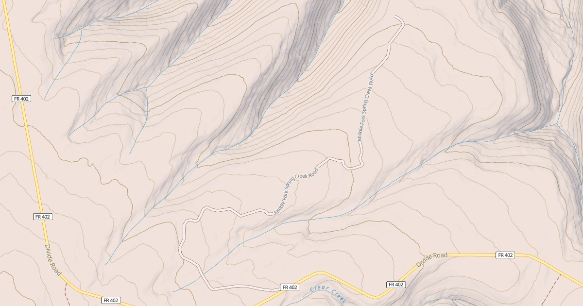 Map preview of MIDDLE FORK SPRING CREEK