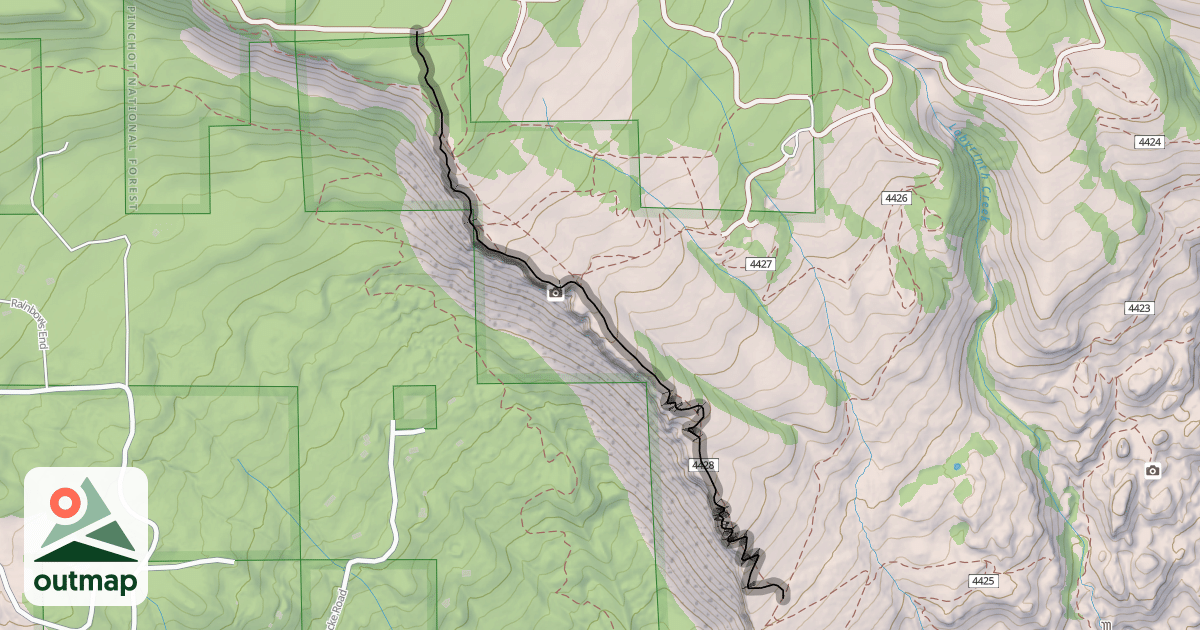 Map of Coyote Wall Trail #4428