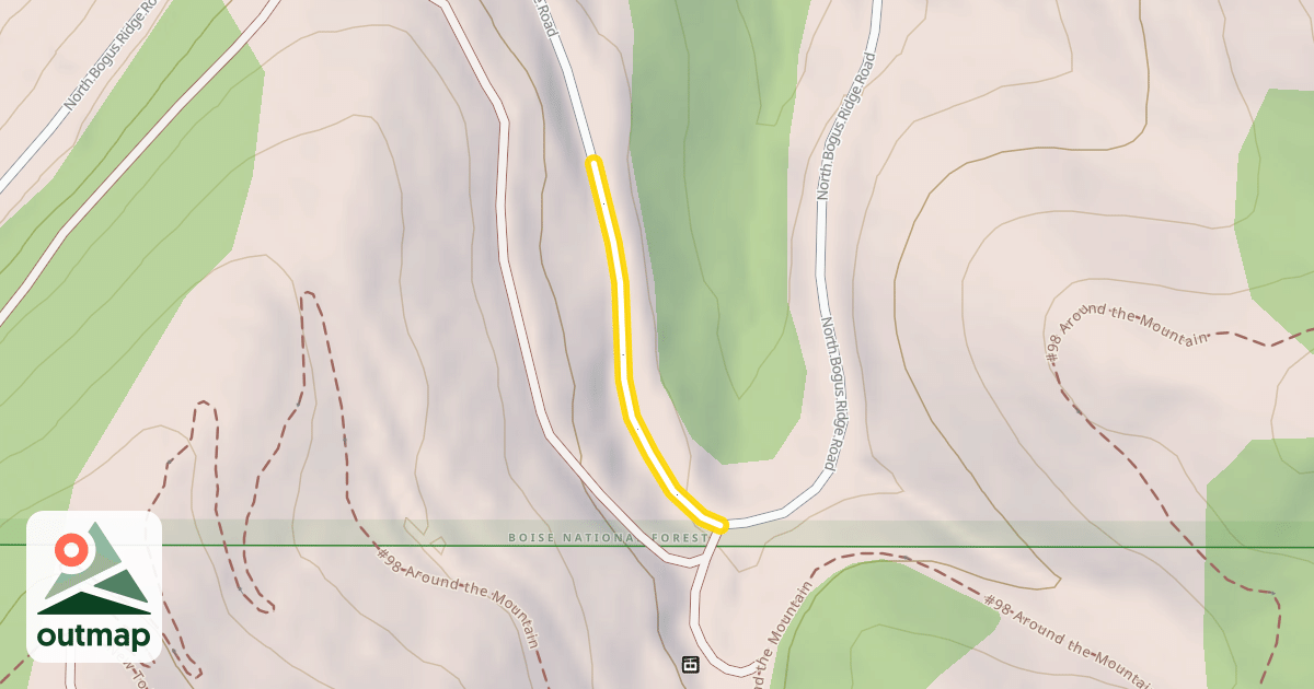 Map of North Bogus Ridge Road