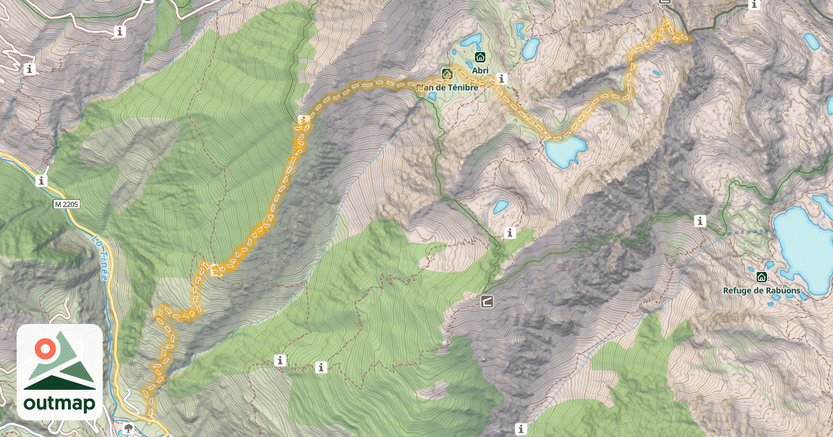 Map of Mont Ténibre — Saint-Étienne-de-Tinée