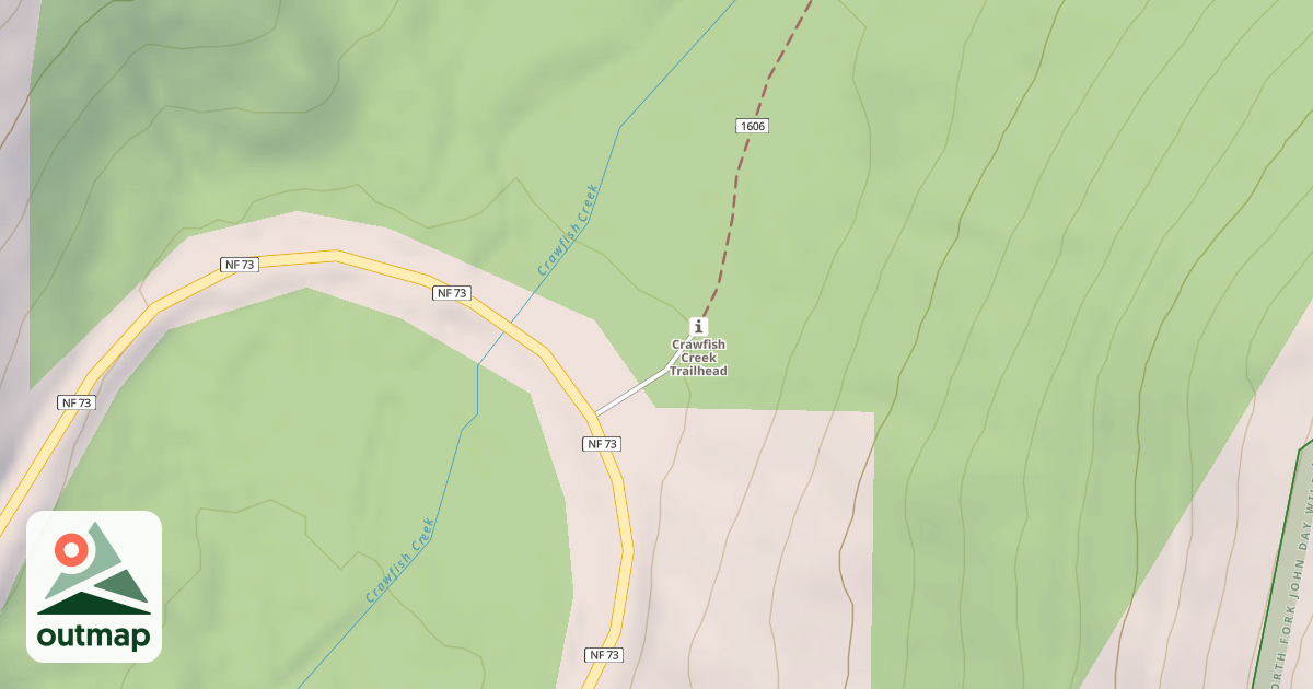 Map of LOWER CRAWFISH TRAILHEAD
