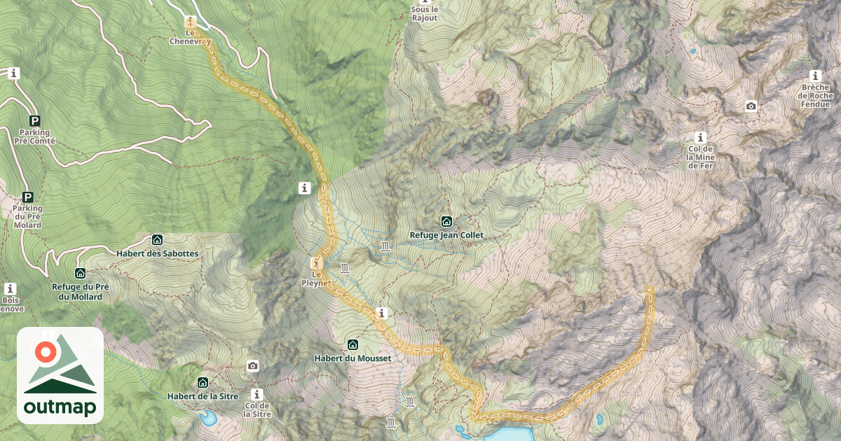 Map of Col du Rocher de l'Homme — Le Chenevrey