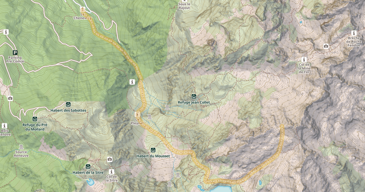 Map preview of Col du Rocher de l'Homme — Le Chenevrey