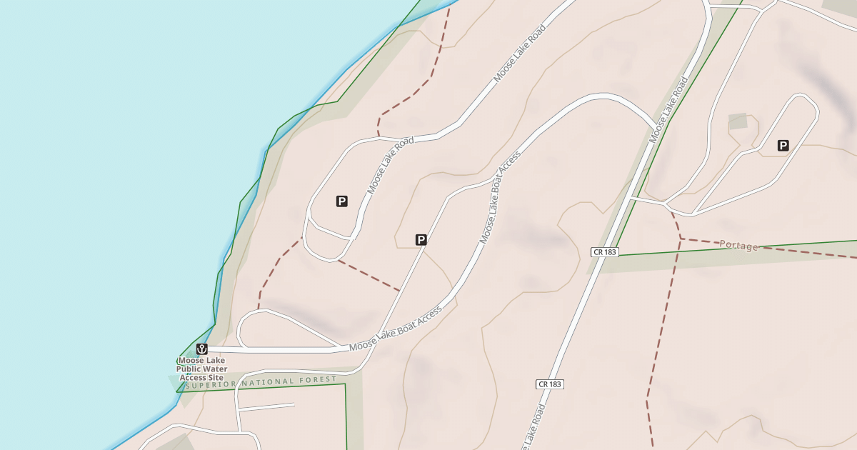 Map preview of MOOSE LAKE BOAT ACCESS