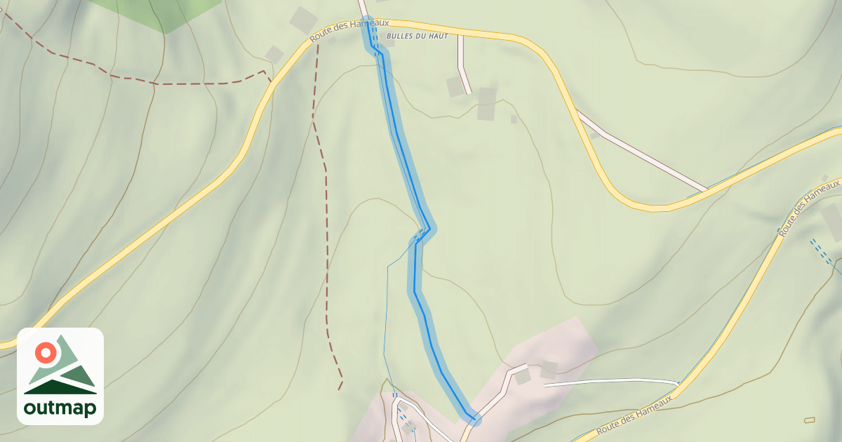 Map of Ancien Chemin Rural de Bulles du Bas à Bulles du Haut