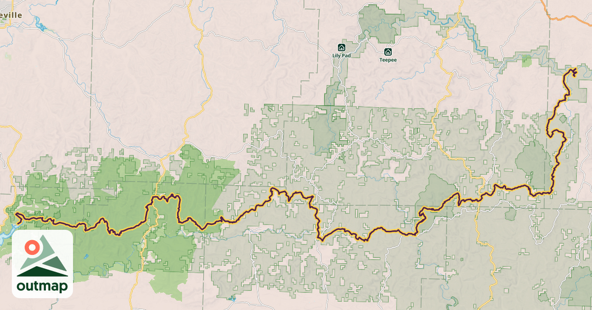 Map of Ozark Highlands Trail