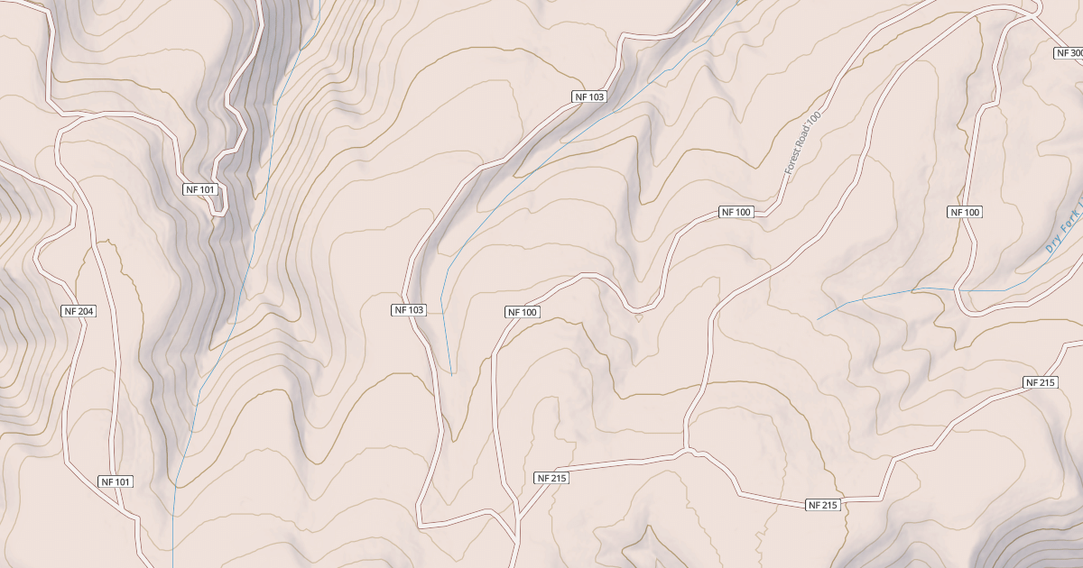 Map preview of USFS National Forest System Roads {7DB91C5A-C9DF-4E83-89CE-BCBAD7F036F8}