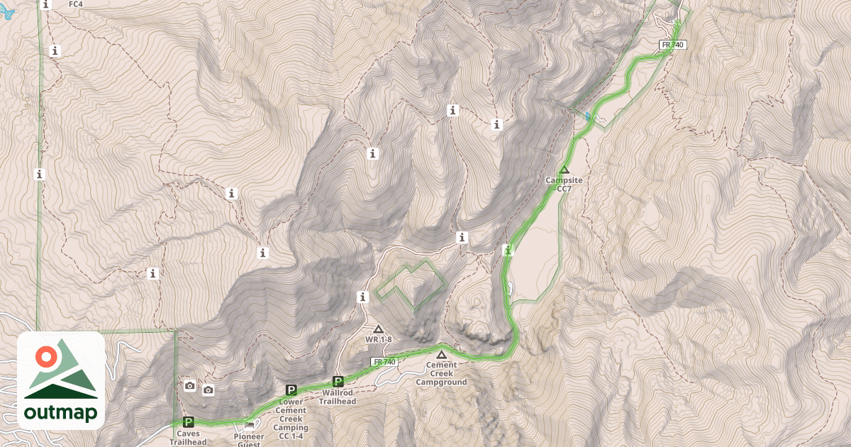Map of Cement Creek Road