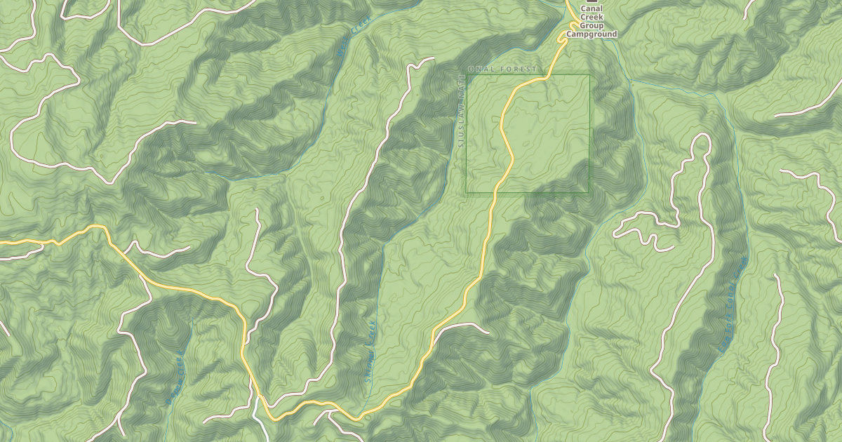 Map preview of USFS National Forest System Roads {C6B4E206-AF3A-42B4-8C7F-915E2C7D90B0}