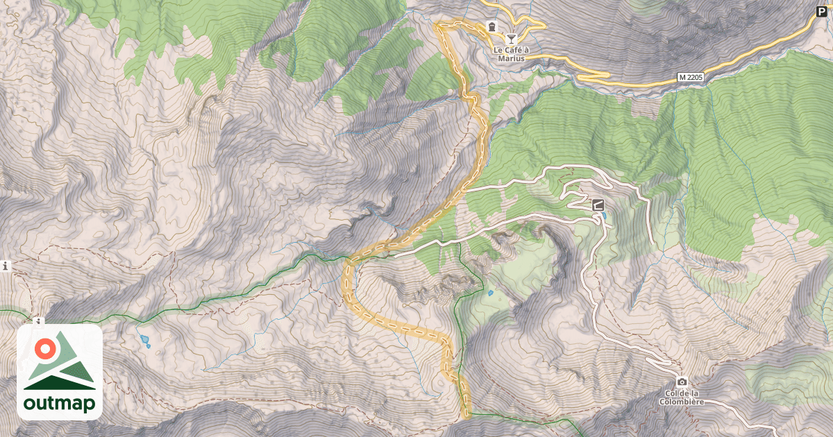 Map of Crête de la Blanche — Bousiéyas