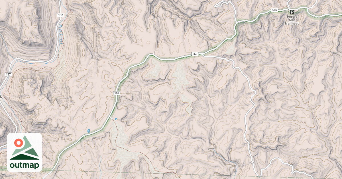 Map of PETERS MOUNTAIN