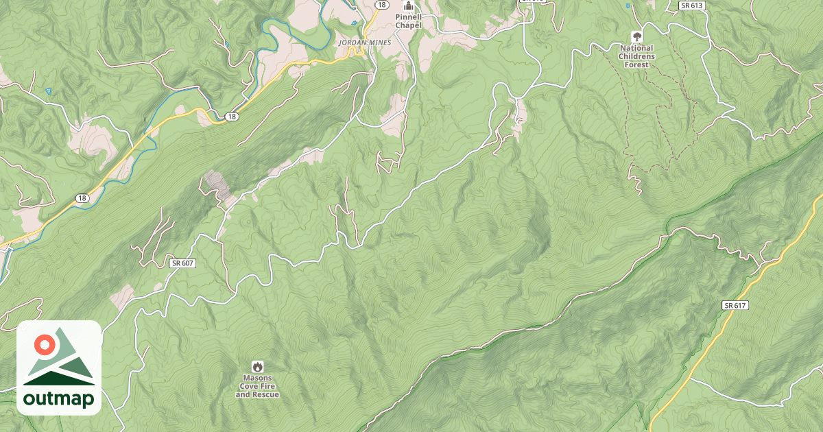 Map of POTTS MOUNTAIN (THE GRADE)