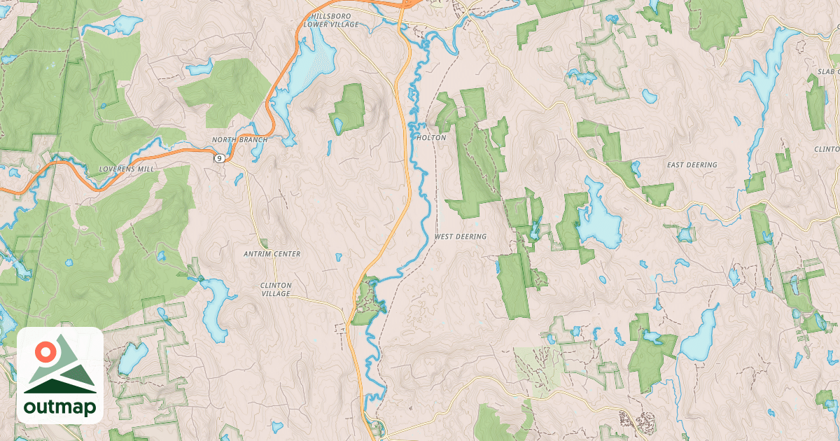 Map of Hillsborough Rec. Rail Trail