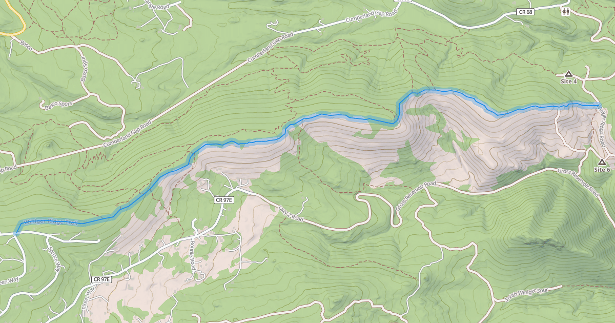 Map preview of Winiger Ridge Trail