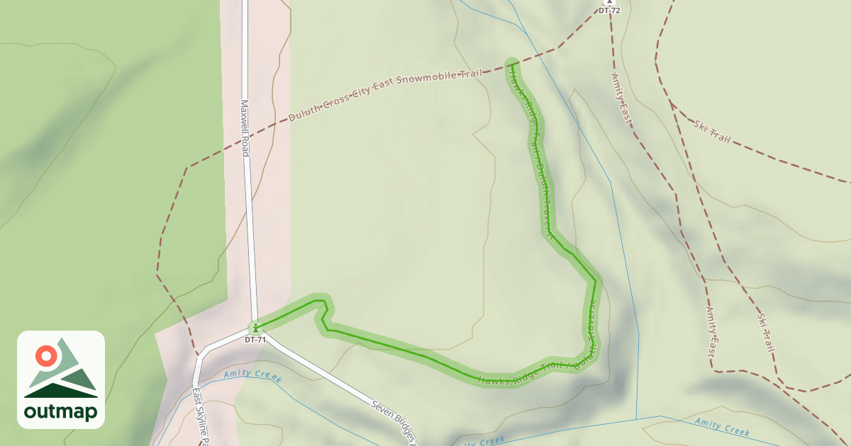 Map of Hawks Ridge Trail / Duluth Traverse
